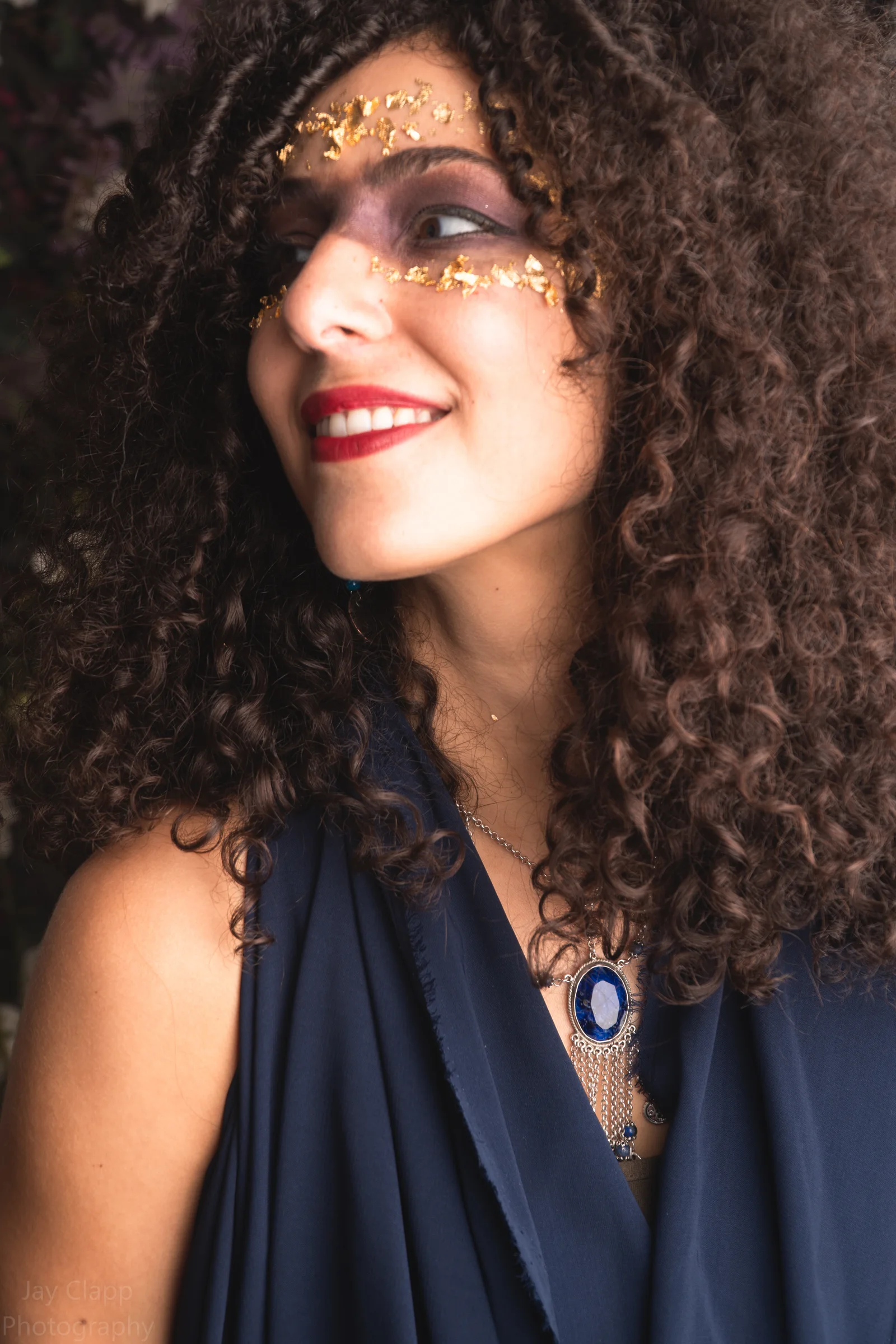 Close-up portrait with textured hair